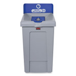 Rubbermaid Commercial Slim Jim Recycling Station 1-Stream, Mixed Recycling Station, 33 gal, Resin, Gray View Product Image