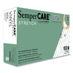 SemperCare Stretch Vinyl Examination Gloves, Cream, Small, 100/Box View Product Image