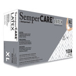 SemperCare Latex Examination Gloves, Cream, X-Large, 100/Box View Product Image