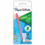 Paper Mate Flexgrip Ultra Recycled Pens - 1 mm Medium Pen Point - Retractable - Black Ink - Green Rubberized, Pink, Orange, Blue Barrel Product Image 