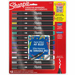 Sharpie Creative Markers, Water-Based Acrylic Markers, Bullet Tip - Bullet Marker Point - Assorted Ink - Water Based - Black Barrel Product Image 
