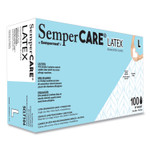 SemperCare Latex Examination Gloves, Powder-Free, Large, Cream, 5 mil, 100/Box, 10 Boxes/Carton View Product Image