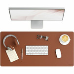 Smead Waterproof Desk Pad - Rectangular - 17" Width x 36" Depth - Faux Suede Backing - Vegan Leather - (SMD64827) Product Image 