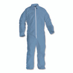 KleenGuard A65 Zipper Front Flame Resistant Coveralls, Hood/Elastic Wrists and Ankles, 3X-Large, Blue, 21/Carton View Product Image