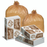 Pitt Plastics The Buff Bag Can Liner, 60 gal, 0.75 mil, 38 x 58, Buff, Flat Pack,100/Carton View Product Image
