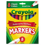 Crayola Non-Washable Marker, Broad Bullet Tip, Assorted Classic Colors, 8/Pack (CYO587708) View Product Image