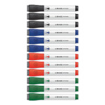 U Brands Chisel Tip Low-Odor Dry-Erase Markers with Erasers, Broad Chisel Tip, Assorted Colors, 12/Pack View Product Image