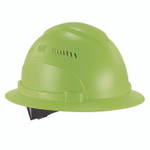 ergodyne Skullerz 8968 Class C Lightweight Full Brim Hard Hat, Adjustable Venting, 6-Point Rachet Suspension, Lime View Product Image