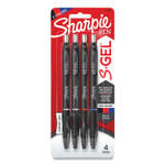 Sharpie S-Gel S-Gel High-Performance Gel Pen, Retractable, Bold 1 mm, Assorted Ink Colors, Black Barrel, 4/Pack View Product Image