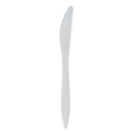 Berkley Square Individually Wrapped Mediumweight Cutlery, Knife, Plastic, White, 1,000/Carton View Product Image