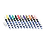 AbilityOne 7520012074168 SKILCRAFT Paint Marker, Ergonomic Rubber Grip, Medium Bullet Tip, Assorted Colors, 12/Set (NSN2074168) Product Image 