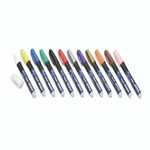 AbilityOne 7520012074168, SKILCRAFT Paint Marker, Ergonomic Rubber Grip, Medium Bullet Tip, Assorted Colors, 12/Set View Product Image