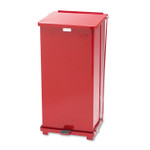 Rubbermaid Commercial Defenders Heavy-Duty Steel Step Can, 13 gal, Steel, Red View Product Image