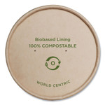 World Centric Paper Lids for Bowls, 4.6" Diameter, Brown, 500/Carton View Product Image
