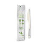 World Centric TPLA Compostable Cutlery, Knife, Plastic, White, 750/Carton View Product Image