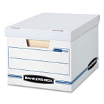 Bankers Box STOR/FILE Basic-Duty Storage Boxes, Letter/Legal Files, 12.5" x 16.25" x 10.5", White/Blue, 12/Carton (FEL00703) View Product Image
