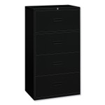 HON 400 Series Lateral File, 4 Legal/Letter-Size File Drawers, Black, 36" x 18" x 52.5" View Product Image