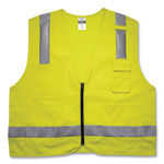 ergodyne GloWear 8262FRZ Class 2 FR Surveyor Zipper Vest, Tencel/Modacrylic/Para-aramid/Kevlar, Large/X-Large, Lime View Product Image