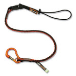 ergodyne Squids 3102F(x) Tool Lanyard with Aluminum Carabiner + Cinch-Loop, 5 lb Max Working Capacity, 38" to 48", Orange/Gray View Product Image