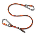 ergodyne Squids 3118F(x) Tool Lanyards with Locking Aluminum Carabiners, 15 lb Working Capacity, 38" to 48" Long, Orange/Gray View Product Image