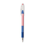 Pentel R.S.V.P. Stars and Stripes Ballpoint Pen, Stick, Fine 0.7 mm, Black Ink, Red/White/Blue Barrel, 5/Pack View Product Image