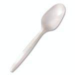 Berkley Square Mediumweight Polypropylene Cutlery, Spoon, Plastic, White, 1,000/Carton View Product Image