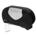 San Jamar Twin 9" Jumbo Bath Tissue Dispenser, Summit, 20.07 x 5.88 x 11.9, Black/Faux Stainless Steel View Product Image