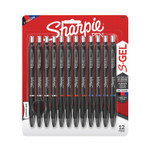 Sharpie S-Gel S-Gel High-Performance Gel Pen, Retractable, Medium 0.7 mm, Assorted Ink Colors, Black Barrel, Dozen View Product Image