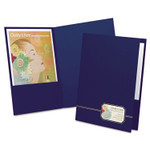 Oxford Monogram Series Business Portfolio, Cover Stock, 0.5" Capacity, 11 x 8.5, Blue with Embossed Gold Foil Accents, 4/Pack (OXF04162) View Product Image