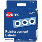Avery White Self-Adhesive Reinforcement Labels - 0.3" Diameter - 0.25" Maximum Capacity - Round - White Product Image 