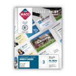 MACO Unruled Microperforated Laser/Inkjet Index Cards, 3 x 5, White, 150 Cards, 3 Cards/Sheet, 50 Sheets/Box View Product Image