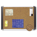 MasterVision Tech Cork Board, 72" x 48", Tan Surface, Silver/Black Aluminum Frame View Product Image