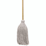 Boardwalk Cotton Deck Mop, #32 White Cotton Head, 50" Wood Handle, 6/Carton View Product Image