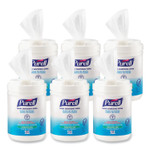 PURELL Hand Sanitizing Wipes Alcohol Formula, 6 x 7, Unscented, White, 175/Canister, 6 Canisters/Carton View Product Image