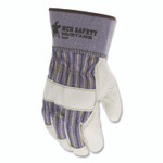 MCR Safety Mustang Leather Palm Gloves, Blue/Cream, X-Large, Dozen View Product Image