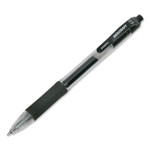 AbilityOne 7520016471706, SKILCRAFT Gel Pen, Retractable, Fine 0.5 mm, Black Ink, Clear/Black Barrel, Dozen View Product Image