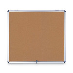 MasterVision Slim-Line Enclosed Cork Bulletin Board, One Door, 47 x 38, Tan Surface, Aluminum Frame (BVCVT380101150) View Product Image