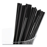 AmerCareRoyal Sip Straws, 7.5", Plastic, Black, 10,000/Carton View Product Image