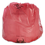 AbilityOne 8105015173664, SKILCRAFT Biohazard Can Liners, Biohazard Infectious Waste, 55 gal, 3 mil, 37" x 50", Red, Flat Pack, 37/Box Product Image