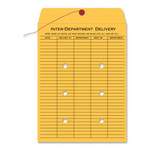 Quality Park 9 x 12 Inter-Departmental Envelopes - Inter-department - 9" Width x 12" Length - 28 lb - String/Button - Brown Kraft Product Image 