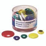 Officemate Assorted Magnets, Circles, Assorted Sizes and Colors, 30/Tub View Product Image