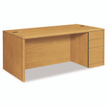 HON 10700 Series Single Pedestal Desk with Full-Height Pedestal on Right, 72" x 36" x 29.5", Harvest View Product Image