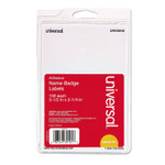 Universal Plain Self-Adhesive Name Badges, 3 1/2 x 2 1/4, White, 100/Pack (UNV39101) View Product Image