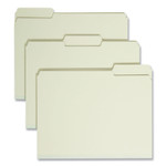 Smead Expanding Recycled Heavy Pressboard Folders, 1/3-Cut Tabs: Assorted, Letter Size, 1" Expansion, Gray-Green, 25/Box (SMD13230) View Product Image