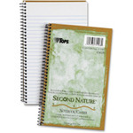 TOPS Narrow-ruled Second Nature 1-subject Notebook - 80 Sheets - Wire Bound - 15 lb Basis Weight - 8" x 5" Sheet Size - White Paper Product Image 
