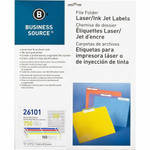 Business Source Laser/Inkjet File Folder Labels - 21/32" Width x 3 7/16" Length - Permanent Adhesive - Rectangle - Laser, Inkjet - Assorted Product Image 