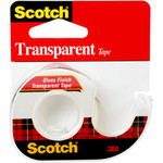 Scotch Gloss Finish Transparent Tape - 12.50 yd Length x 0.50" Width - 1" Core - Clear - Acrylate - Dispenser Included Product Image 