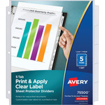 Avery Index Maker Index Divider - 5 x Divider(s) - 5 - 5 Tab(s)/Set - 8.5" Divider Width x 11" Divider Length - 3 Hole Punched Product Image 