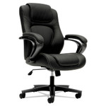 HON HVL402 Series Executive High-Back Chair, Supports Up to 250 lb, 17" to 21" Seat Height, Black Seat/Back, Iron Gray Base (BSXVL402EN11) View Product Image