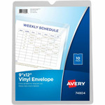 Avery Vinyl File Pocket - 9" x 12" - 60 Sheets Capacity - 1 Pocket(s) - Vinyl - Clear Product Image 